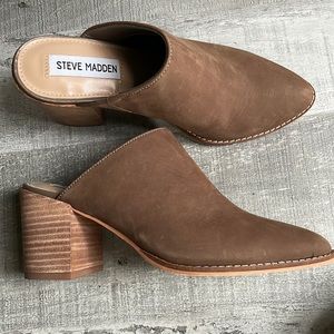 Brown leather Steve Madden Shaylon Mules